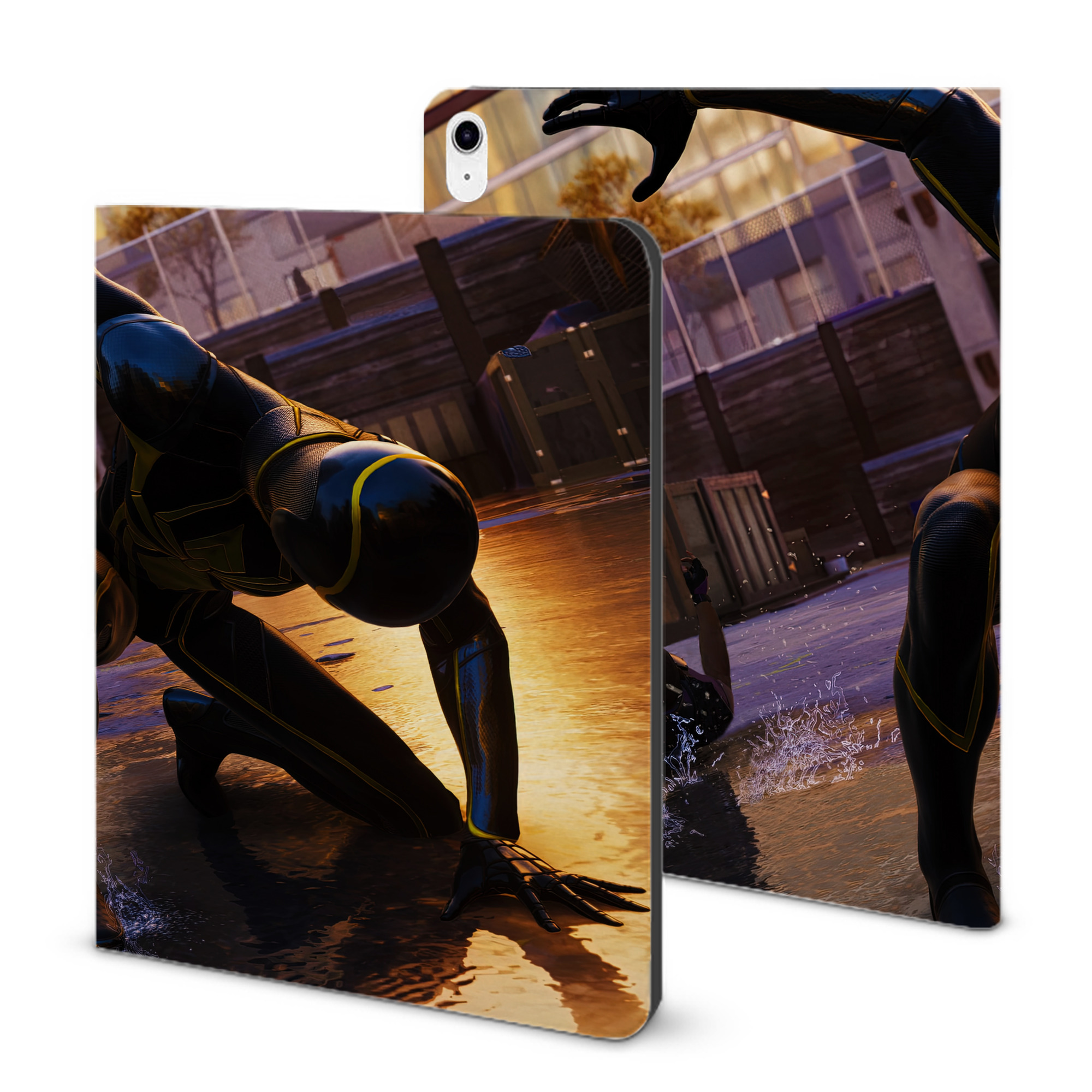 （画像用） Spider Man スパイダーマン IPad ケース ブック型 PUレザー TPU 耐衝撃 軽量 薄型 ペン収納なし 全面保護 IPad 各モデル対応